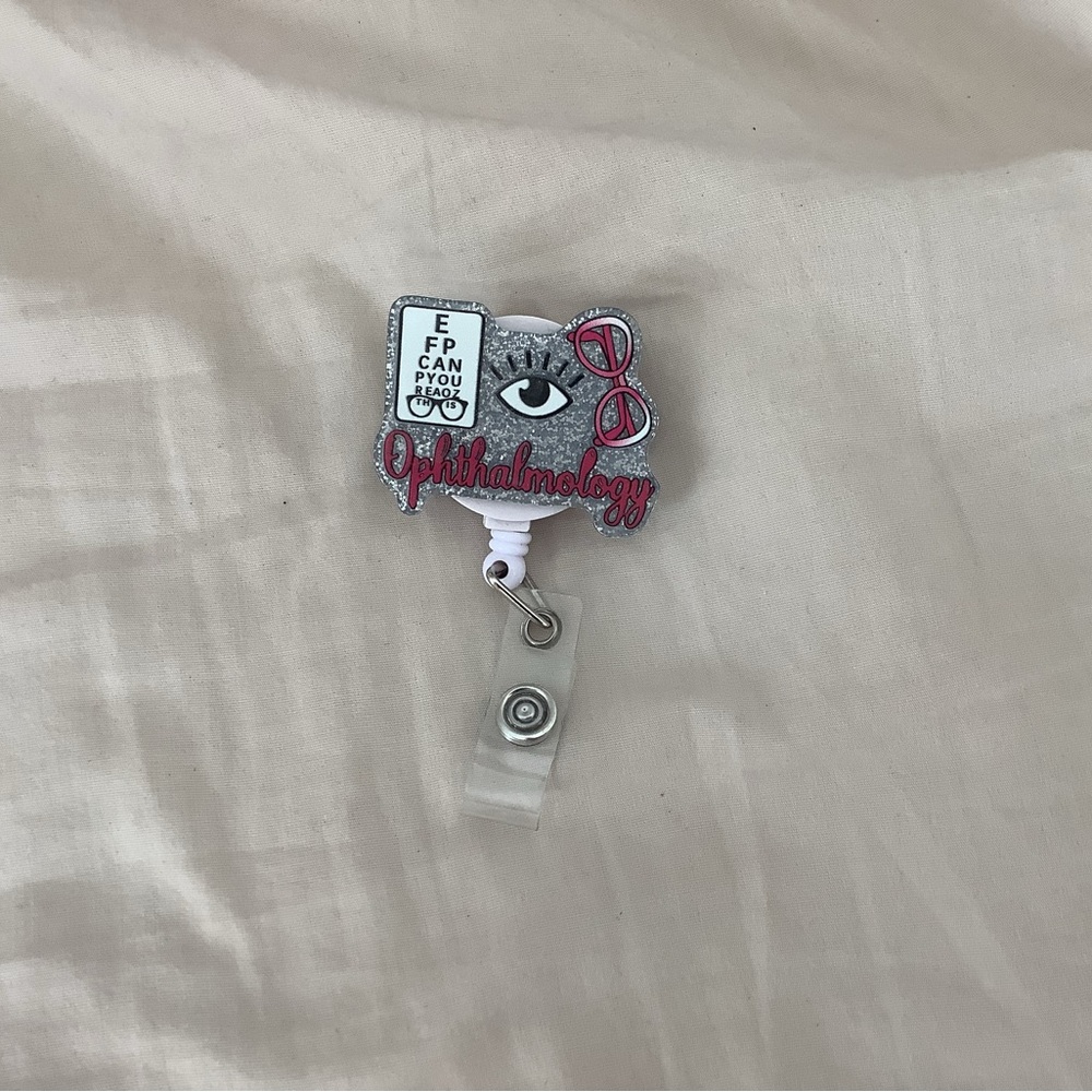 Ophthalmology Badge Reel with Eye Chart and Glasses